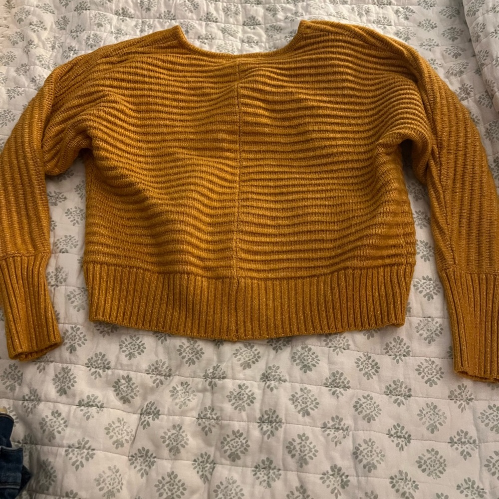Mustard yellow light Knit sweater, size small, soft.